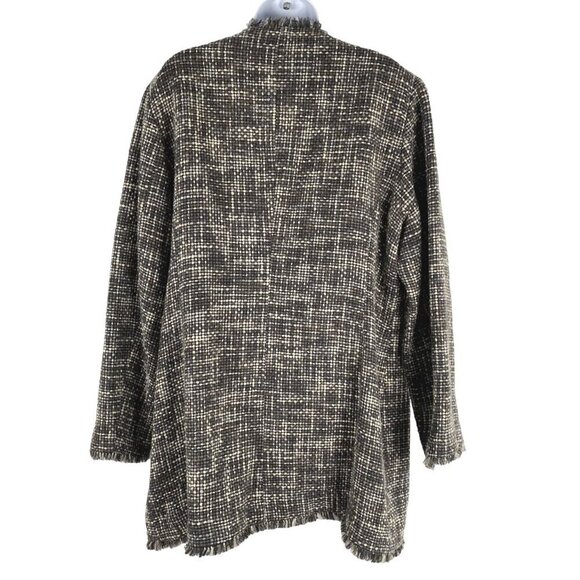 Chico's Tweed Jacket Coat Womens Size 3 Acrylic‎ Wool Fringe CJ-1573 - Picture 6 of 7